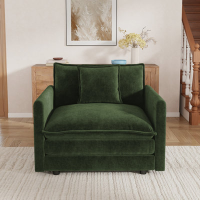 Fauteuil rembourré, canapé en tissu de chenille, pour le salon 