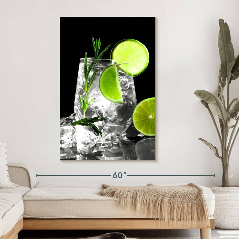 Cold Lime Cocktail Canvas Print, 48" H x 32" W x 1.25" D