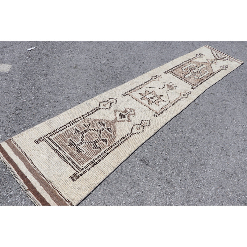 Tapis de couloir turc fait à la main de style antique beige
