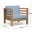 Ensemble de 2 fauteuils club de style Mid-Century Modern - Bois, Bleu noyer