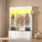 Elegant Hall Tree With App Controlled Led Light, 9 Hooks, Storage Bench, 3 Large Cabinets And Open Shelves-123077670