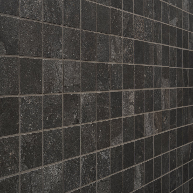 Esperanza X 11,81 po Carreau de mosaïque de plancher et de mur en porcelaine matte (0,96 pi2 / chaque), Noir anthracite