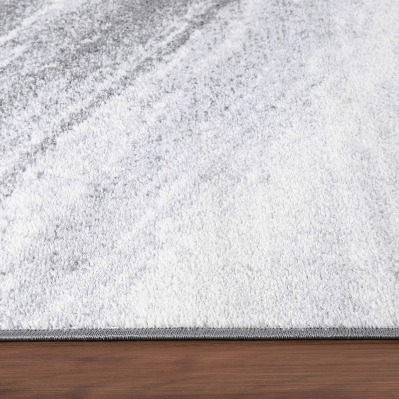 Tapis moderne avec motif de vagues artistiques, Rectangle 6 pi 7 po x 9 pi 2 po
