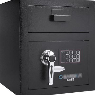 72 Cu Ft Keypad Safe With Two Pin Codes, Fishing Defence, Solid, Black, 14.12 In. D, W, 16 H, 41.69 Lb Function, Fishing, Steel, D X W