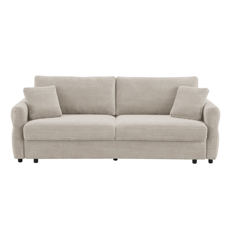 Canapé-lit en tissu avec rangement Haran, Beige