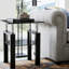 19.7" High 2-tier Square Glass Top End Table With Storage,2 Set Of  Side Table For Bedroom Living Room