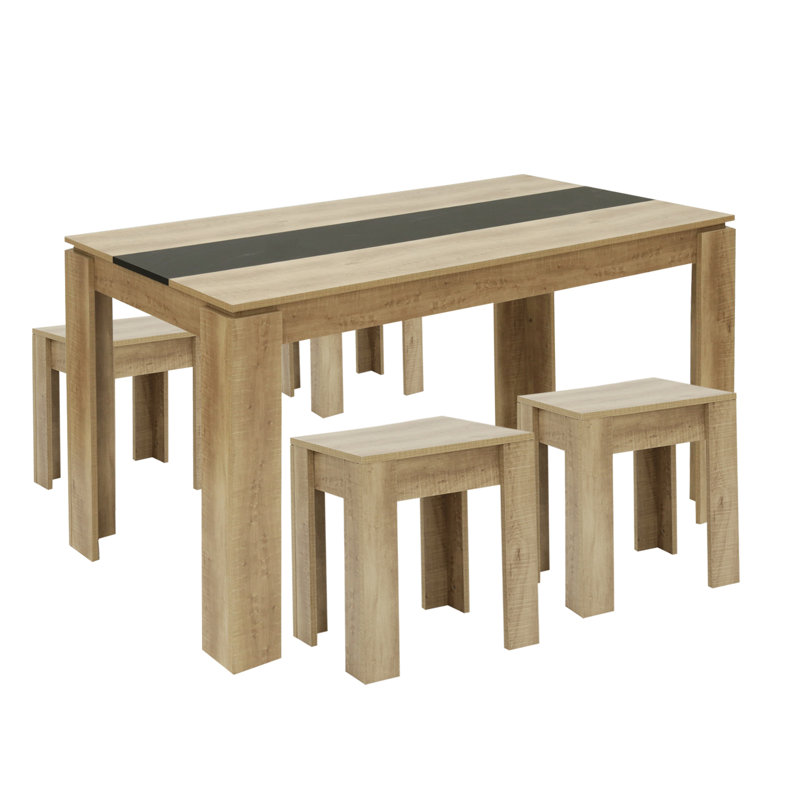 Nishaaj 4 - Person Dining Set, 75cm H x 70cm W x 160cm L
