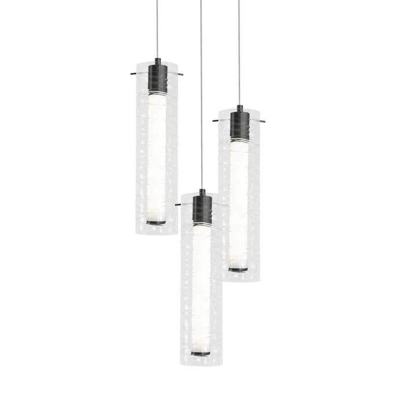 Luminaire suspendu rond à 3 lumières DEL Ehrlich - noir, Noir