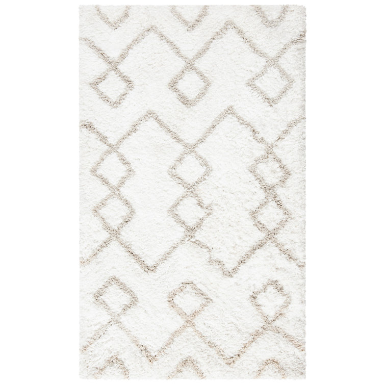 Tapis ivoire / argenté touffeté à la main Aderita