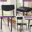 4-Piece Industrial Dining Chairs with Wooden Back & PU Leather Cushion-1528549429