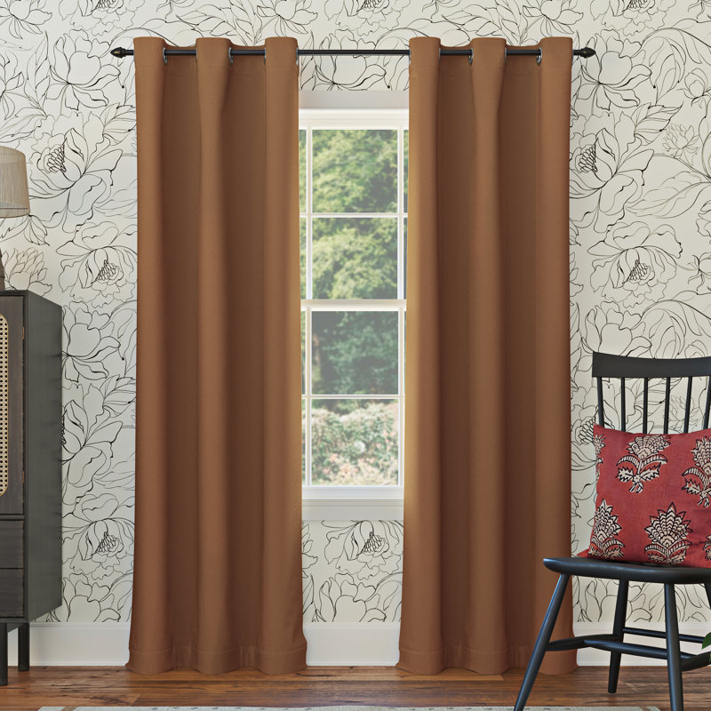 Panneau de rideau occultant avec œillets Burrier Wayfair Basics, L 40 po x L 95 po, Cuit au soleil