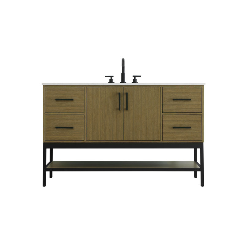 Meuble-lavabo simple 54 po, Brun châtaigne