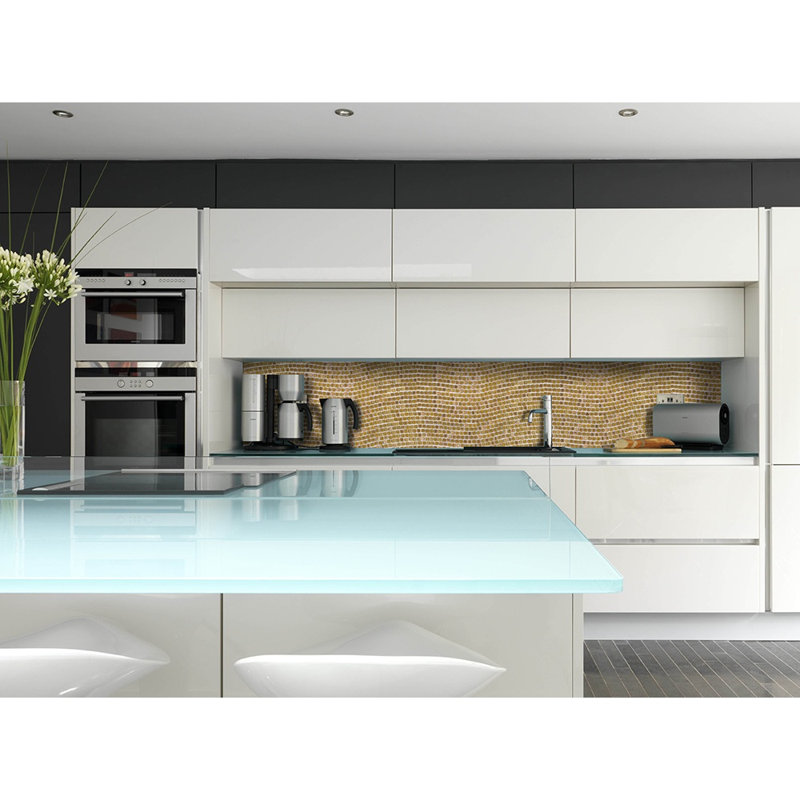 Galaxy 0.3125 in. x 0.3125 in. Iridescent Glass Pressed Edge Tiny Square Mosaic Wall Pool & Floor Tile, Venus Beige