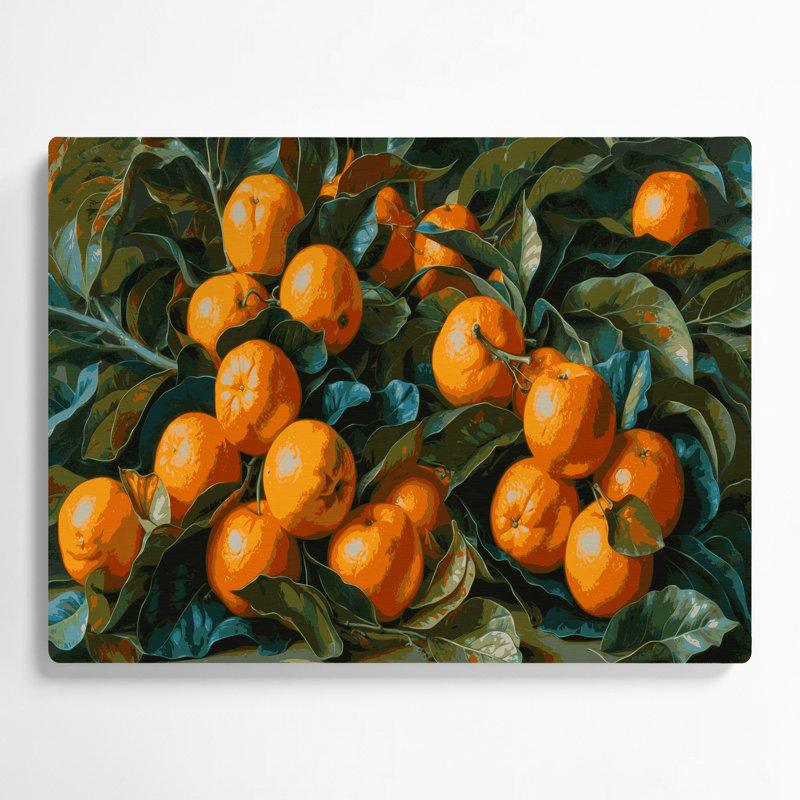 «Fruit Orangequat», art mural en métal vert, H 11 po x l 14 po