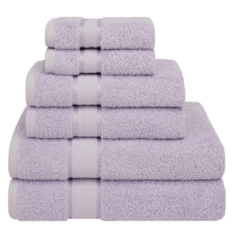 Ensemble de serviettes turques en coton 6 pièces Ashlay, Lilas