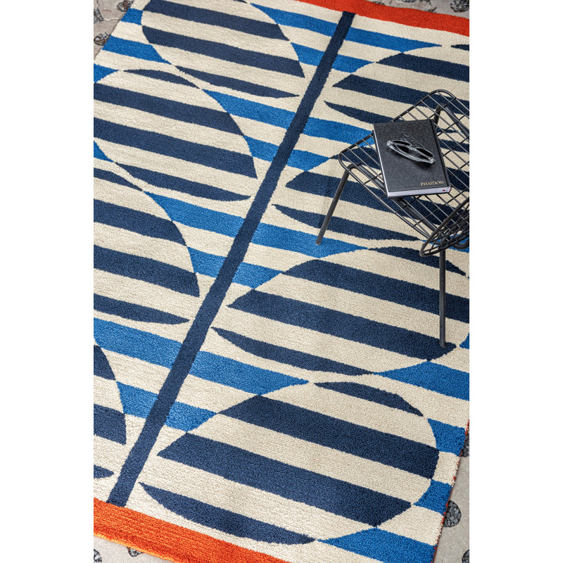 Stripy Stem Hand Tufted Floral Area Rug, Rectangle 8'2" x 11'6"