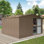 Remise de rangement 11 pi x 9 pi, acier galvanisé, fenêtres, porte verrouillable, buanderie de jardin extérieur, remise de 630 pi³, remise brune avec fenêtres et cadre en acier de 9 pi