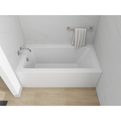 Alcove Soaking Skirt Bathtub with Overflow and Drain