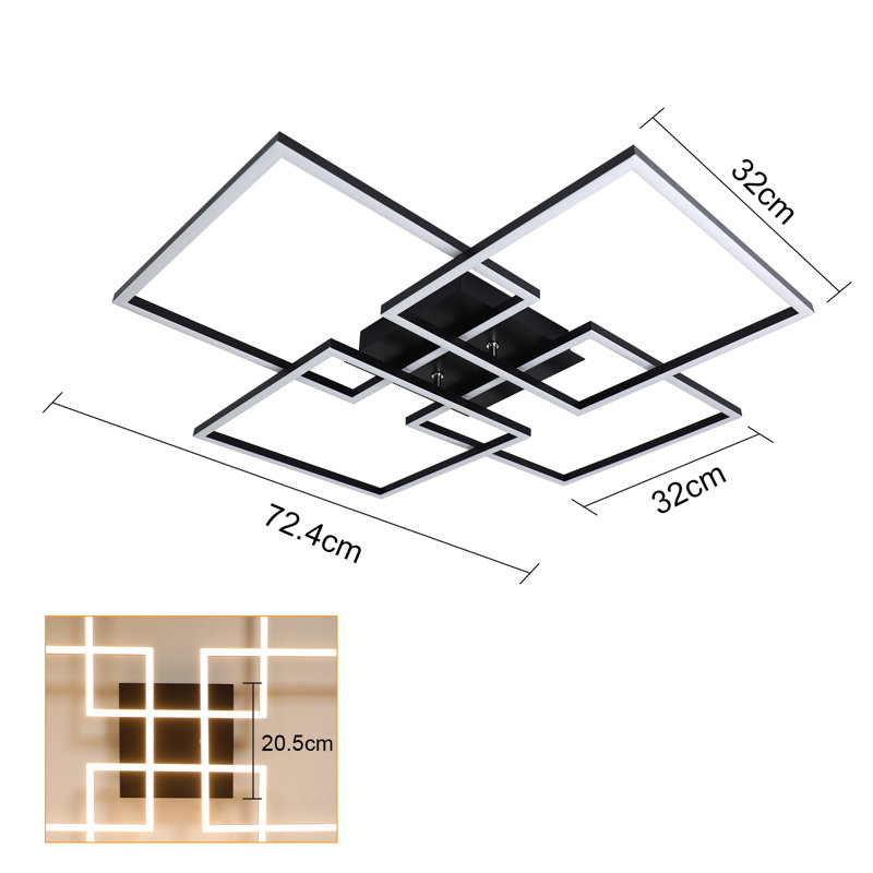 Darrly LED Flush Mount, Matt black