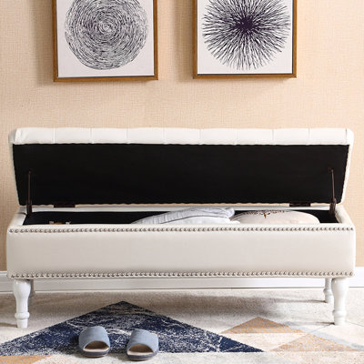 Banc rembourré blanc