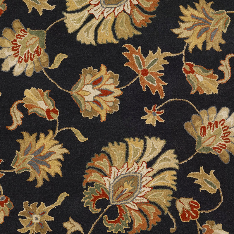Arnedra Hand Tufted Wool Floral Indoor Rug, Rectangle 9' x 12'