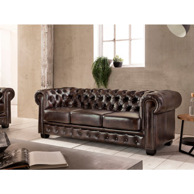 Chesterfield-Sofa Dickey aus Echtleder