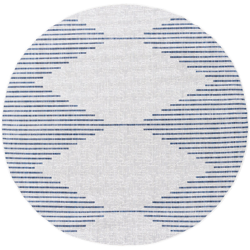 Tapis intérieur / extérieur gris Jaceyon, Rond 7 pi