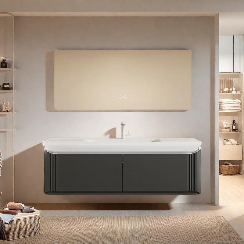 Light luxury minimalist bathroom cabinet, Noir, 19.6" H x 59" W x 21.6" D