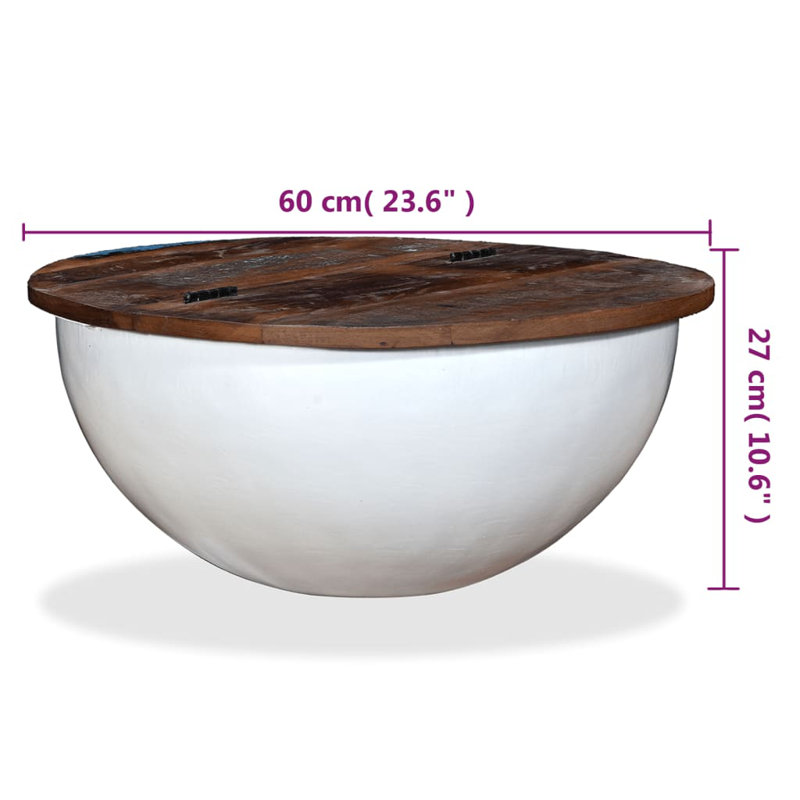 Chatteris Frame Single Coffee Table with Storage, Dark Brown, White