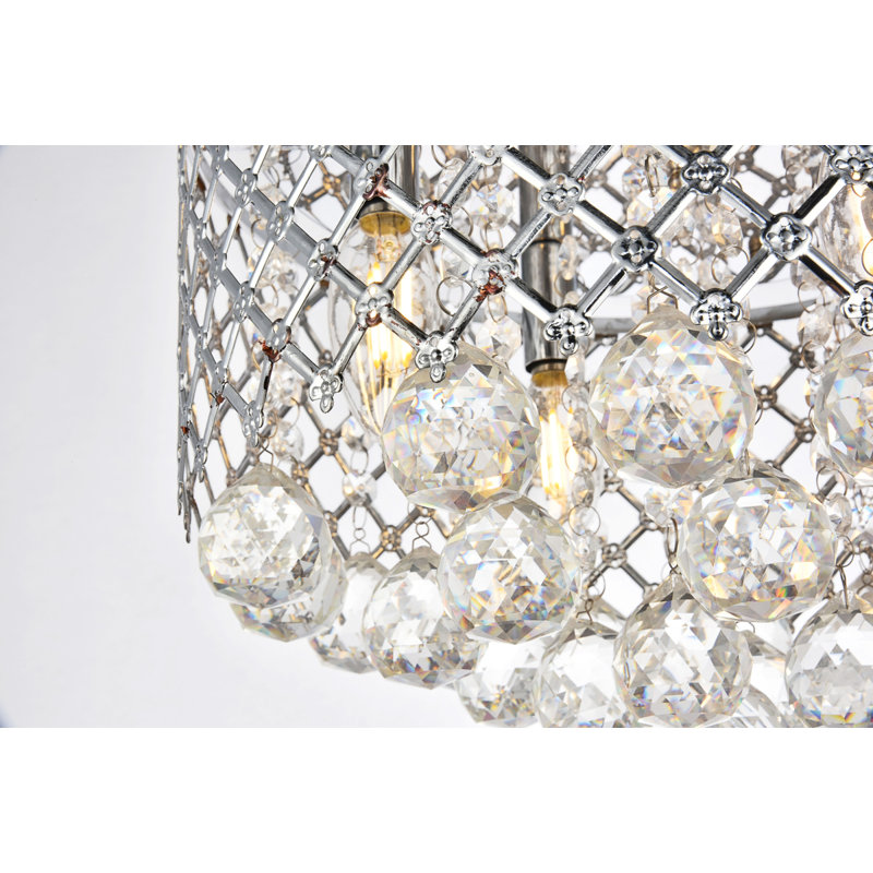 Plafonnier encastré 6 lumières 18 po Stollings, Chrome chrome, 3, H 9,2 po x l 10 po x P 10 po