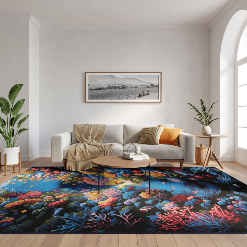 Nourison Color Splash 9'10" x 13'2" Multicolor Coastal, Nautical & Beach Rug, Rectangle 9'10" x 13'2"