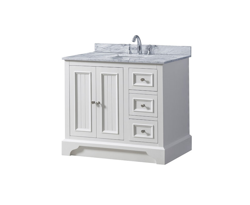 Kilwin 36 " W Freestanding Standard Free Standing 1 Single Vanity Bathroom Vanity With Marble Top