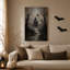 «Haunted House with Crows and Full Moon», art mural sur toile-1029441125