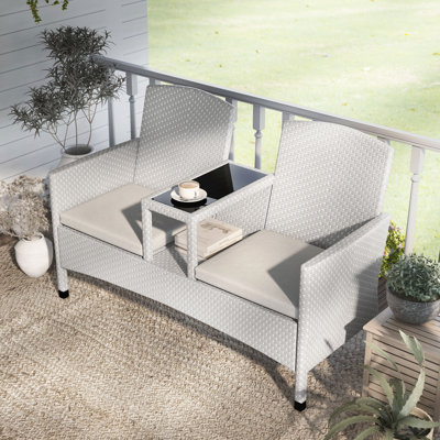 Tides Wicker Tete-a-Tete Bench by Red Barrel Studio
