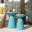 Tables d'appoint d'extérieur en fer Serenita avec design évasé (table incluse seulement)-248156549