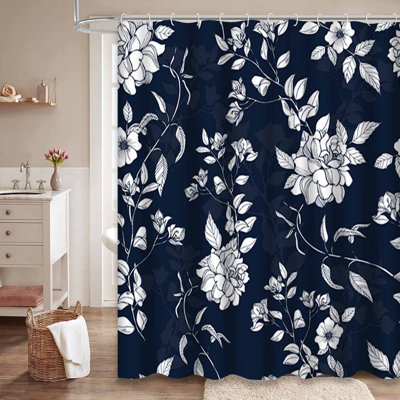Rideau de douche romantique avec 12 crochets