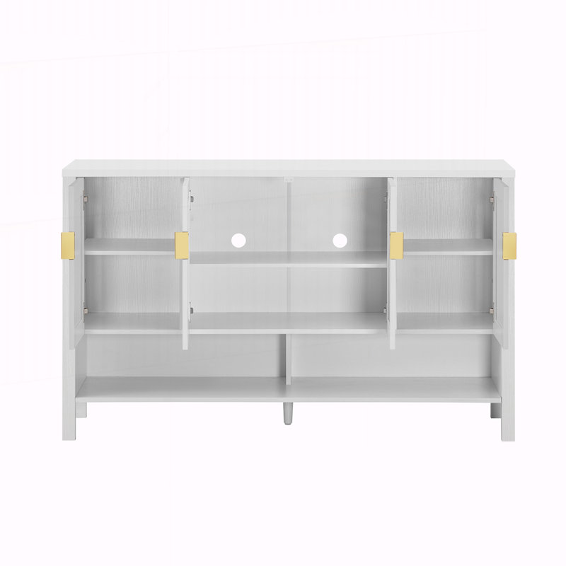 55.1'' Storage Sideboard with 4-Doors, Blanc