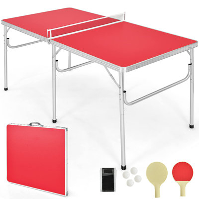 Table de tennis de table pliable intérieur / extérieur avec raquettes et balles