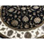Hand-Knotted High-Quality Black and Cream Round Area Rug
