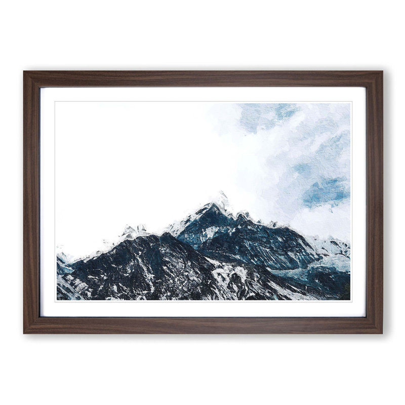 Fish-Tail Mountain in Nepal - Picture Frame Painting Print, Walnut Framed, 48cm H x 65cm W x 2cm D