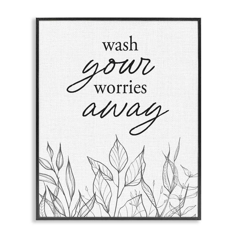 «Wash Your Worries Away», estampe numérique minimaliste, design par lettré et doublé, Giclée encadrée noir minuit