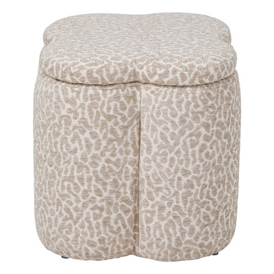 Chenille Upholstered Storage Ottoman Footstool