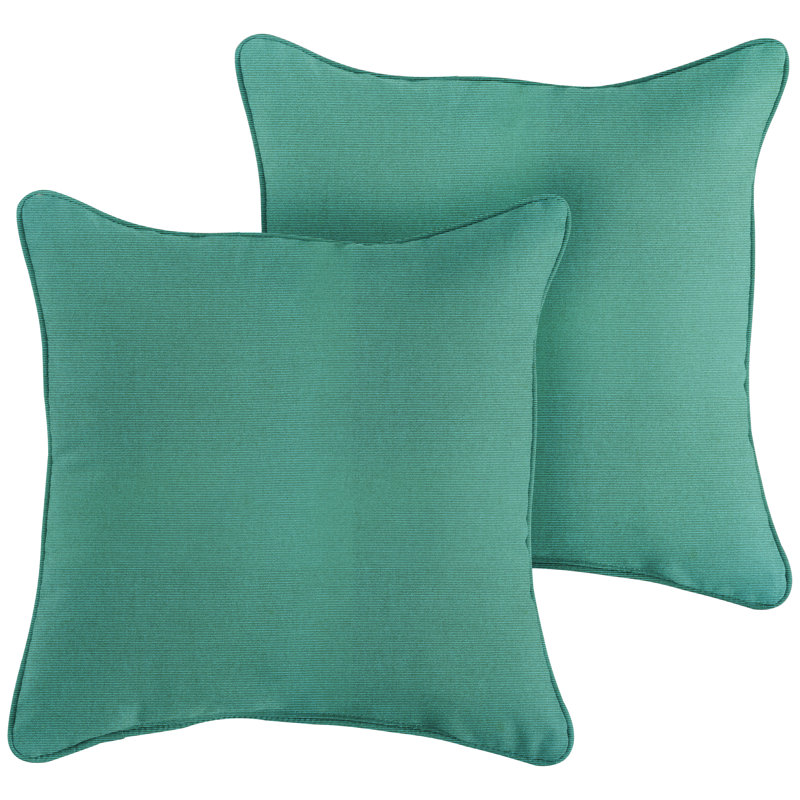 Housse de coussin d'extérieur carré Selene, Paon Fresco, H 18 po x l 18 po