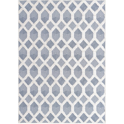 Tapis contemporain de couleur marine Chapdelaine