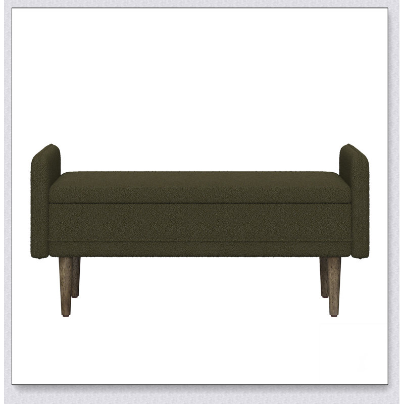 Le tabouret de rangement en velours Teddy, avec espace de rangement, convient aux appartements, salons et chambres à coucher - (16,75 po x 21,75 po)