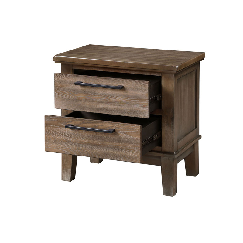 Cagney Wood Nightstand (Set Of 2), Vintage, Gray