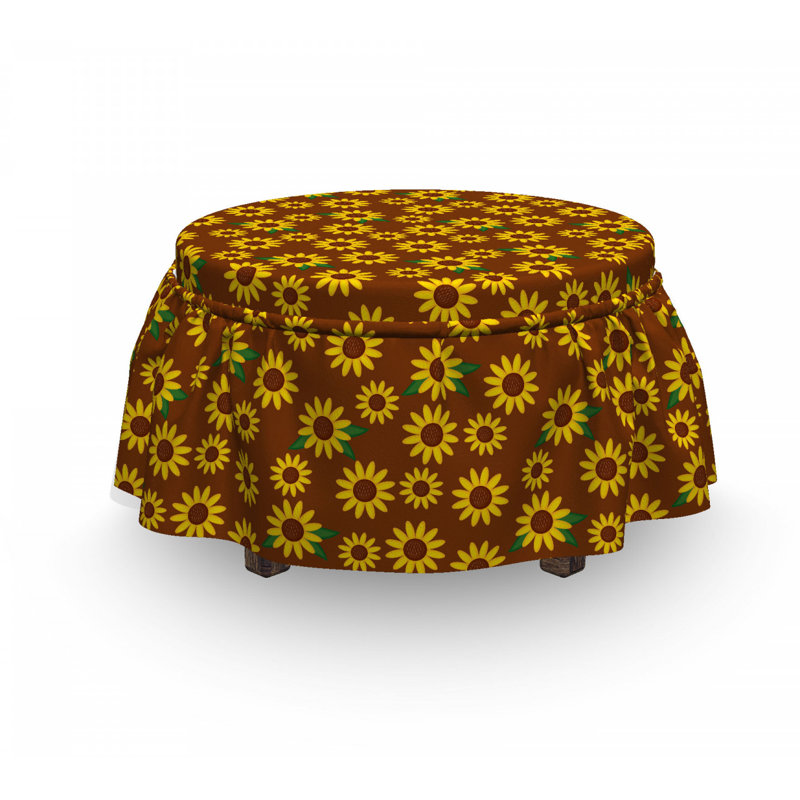 Housse pour repose-pieds de fleurs dessinées