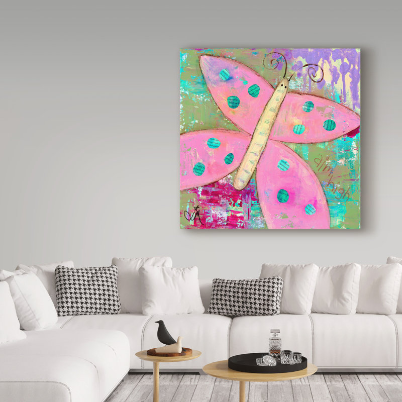 Art sur toile Huso «Pink Butterfly», H 14 po x l 14 po x P 2 po