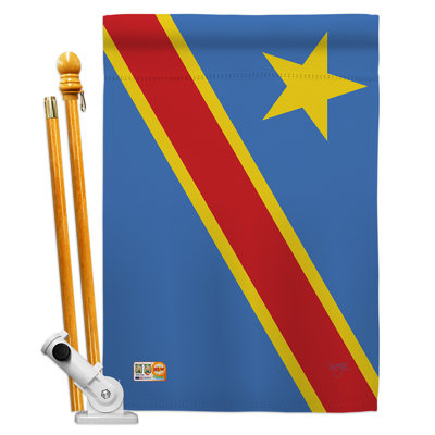 Le miroir décoratif vertical à 2 faces en polyester à 2 faces de la marque du Congo est composé de 28 x 40 po. Ensemble de drapeaux