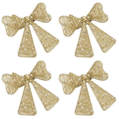 Beaded Bow Napkin Ring (Set of 4)